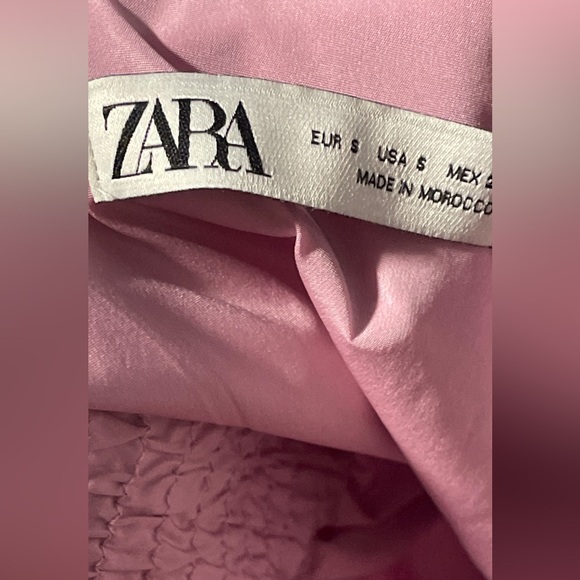 Zara light Pink Strapless Peplum Top Women’s Small - Picture 5 of 5